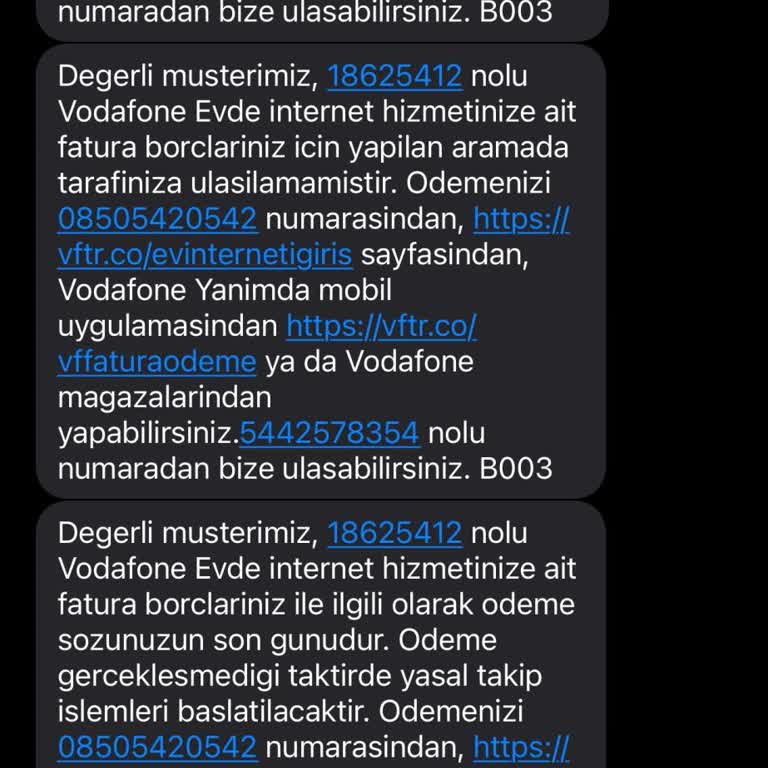 Haksız Fatura Ve Tehditkâr SMS'ler