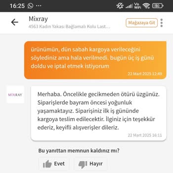 Yanlış Ürün Ve Bitmeyen Bekleyiş