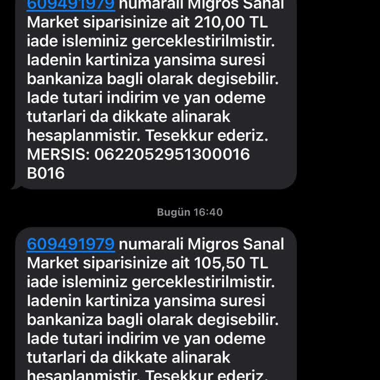 Migros Sanal Markette Eksik Sipariş Ve Yanlış İade