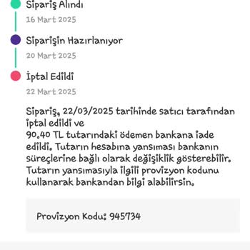 Dolap Sipariş İptali Ve Engelleme Sorunu