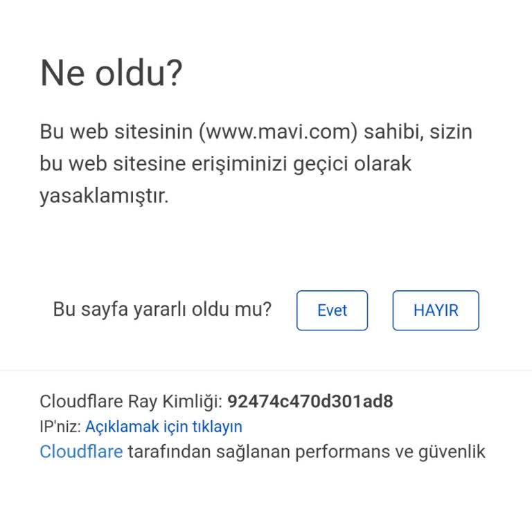 Mavi Sitesine Erişim Sorunu
