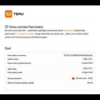 Temu'dan İade Sorunu: Ücretler Hala Hesabıma Yatmadı