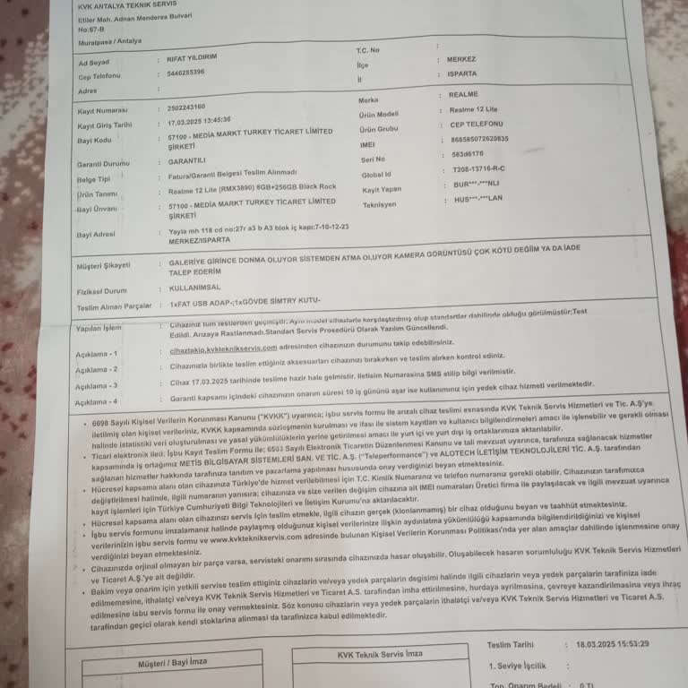 Realme 12lite Telefonunda Sürekli Donma Ve Kalite Sorunları