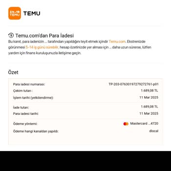 Hediye Ürün İçin Çekilen Ödeme İadesi Bekleniyor