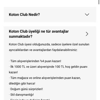 Koton Club Üyeliğinde Puan Sorunu