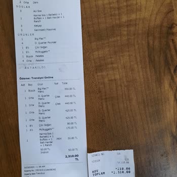 McDonald's Gece Yarısı Eksik Sipariş Ve Bilgilendirme Eksikliğiyle Hayal Kırıklığı