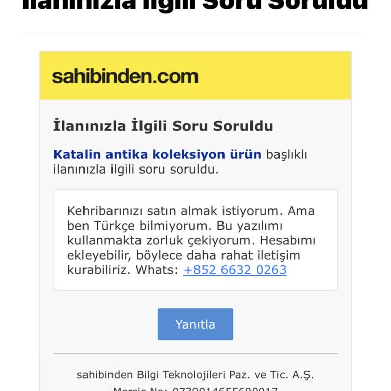 Sahte Alıcı İle İletişim Sorunu