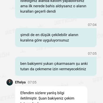 Betkom'da Çekim Kuralları Mağduriyeti