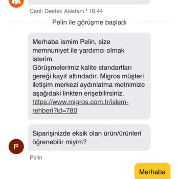 Migros Hemen Siparişlerinde Eksiklik Ve İlgisizlik Sorunu