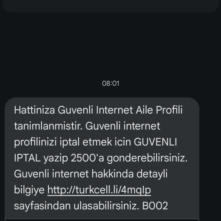 Yanlış SMS Gönderimi Ve Güvenli İnternet Profili Sorunu