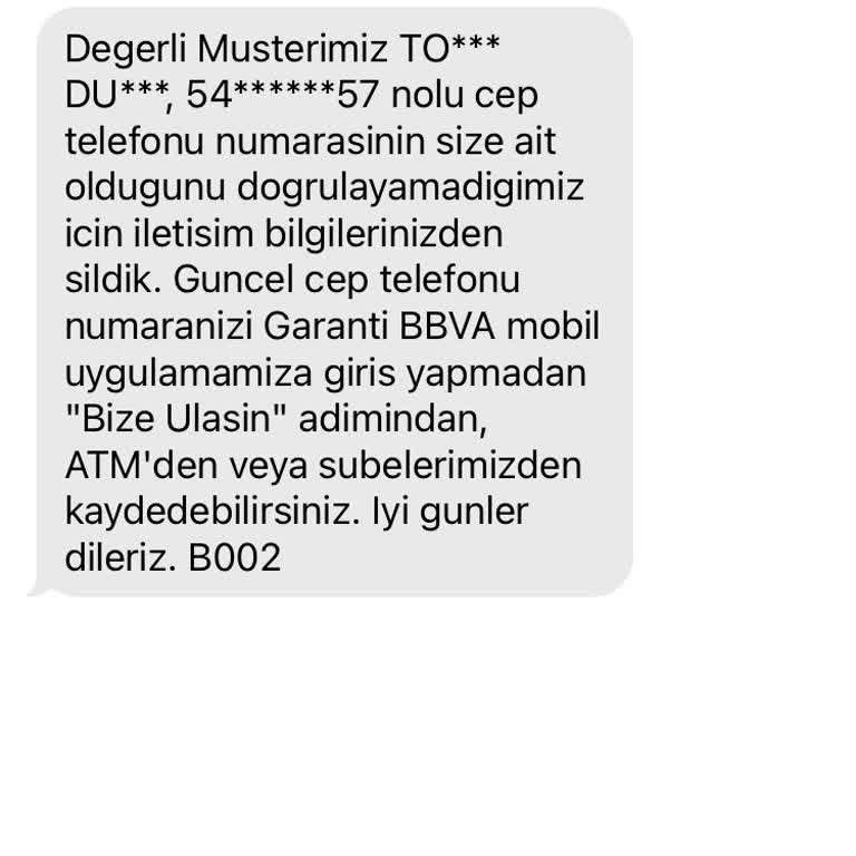 Garanti Bankası Numara Güncelleme Sorunu