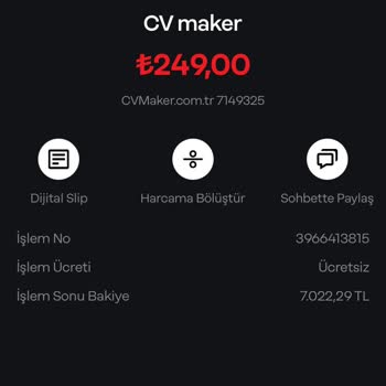 CV Maker'dan İzinsiz Ücret Çekimi Ve İade Talebi