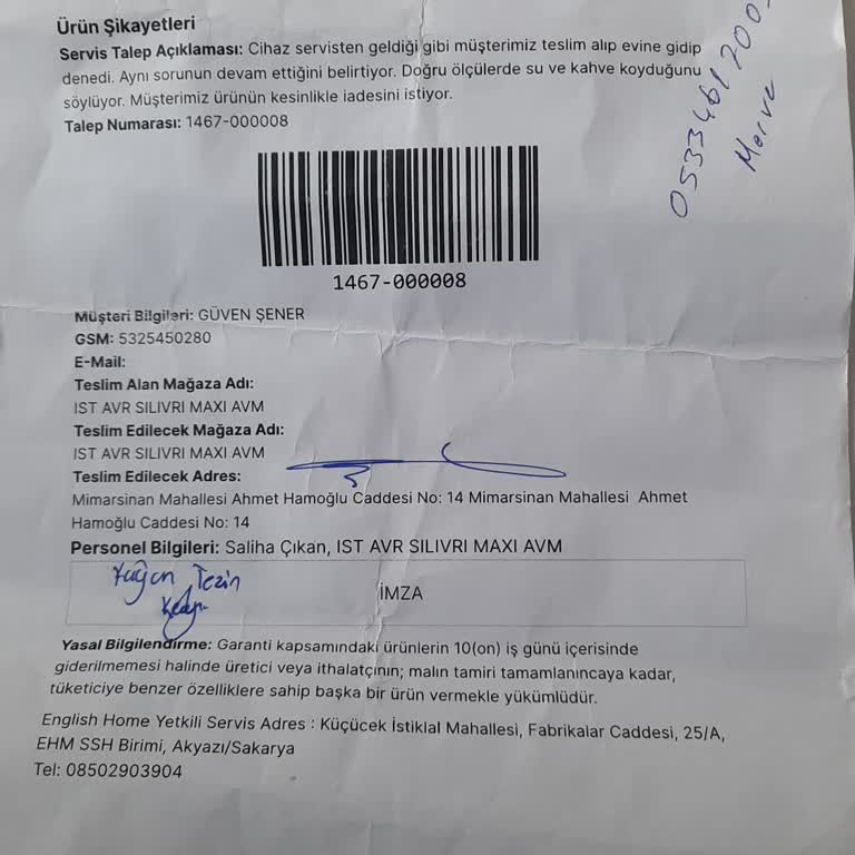 İade Sorunu Ve Yetersiz Müşteri Hizmeti