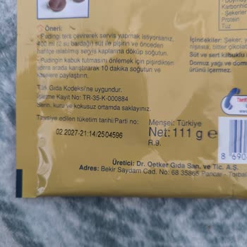 Puding Paketindeki Yanıltıcı Porsiyon Sayısı