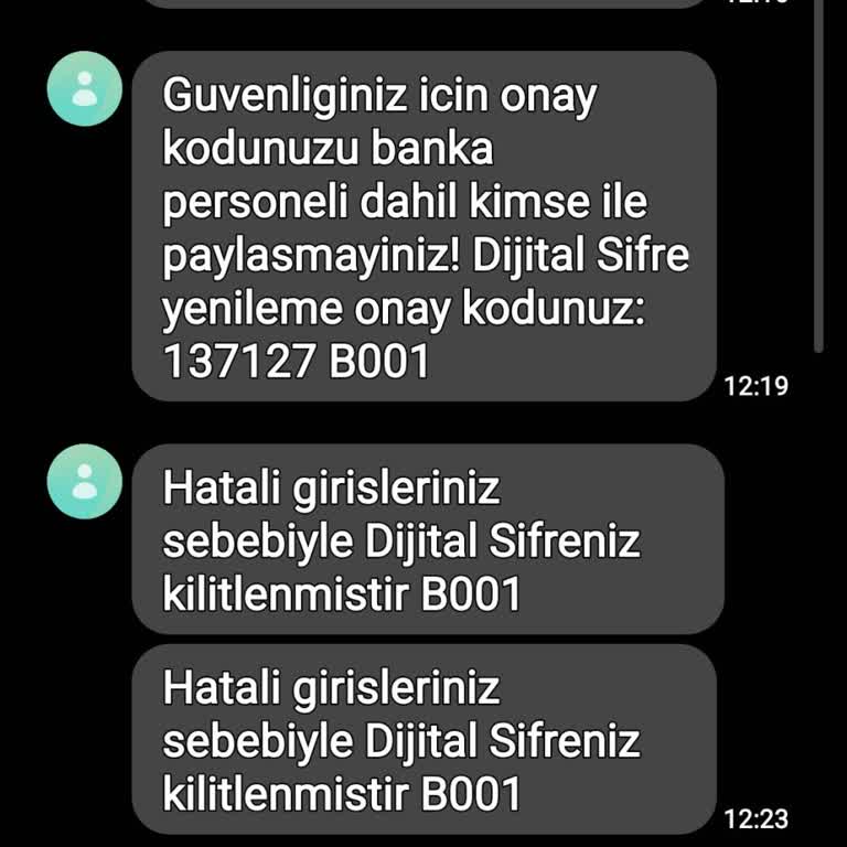Mobil Bankacılık Şifre Kilitlenme Sorunu
