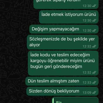 Qaria Moda'da Usulsüz İade Süreci