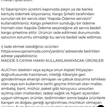 Qaria Moda'da Usulsüz İade Süreci