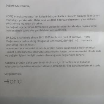 Hotiç Mağazasından Aldığım Ayakkabının Kalite Sorunu Ve Yanıltıcı Satış