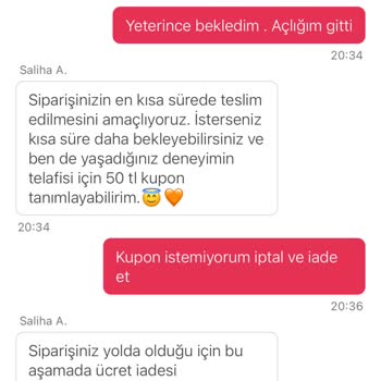 Gelmeyen Yemek İçin Para İadesi İstiyorum!
