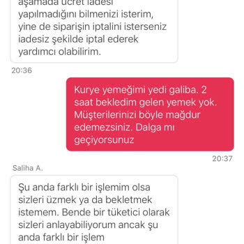 Gelmeyen Yemek İçin Para İadesi İstiyorum!