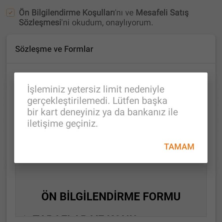 Yeterli Bakiye Varken Alışveriş Engeli