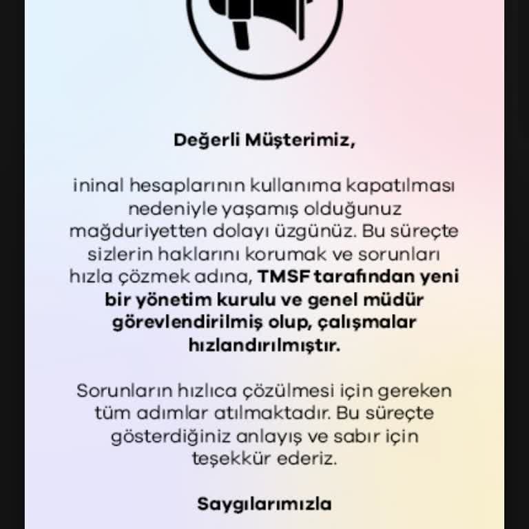 İninal Hesabımda Kaybolan Para Sorunu