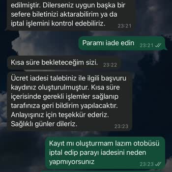 İptal Edilen Seferin Para İadesi Sorunu
