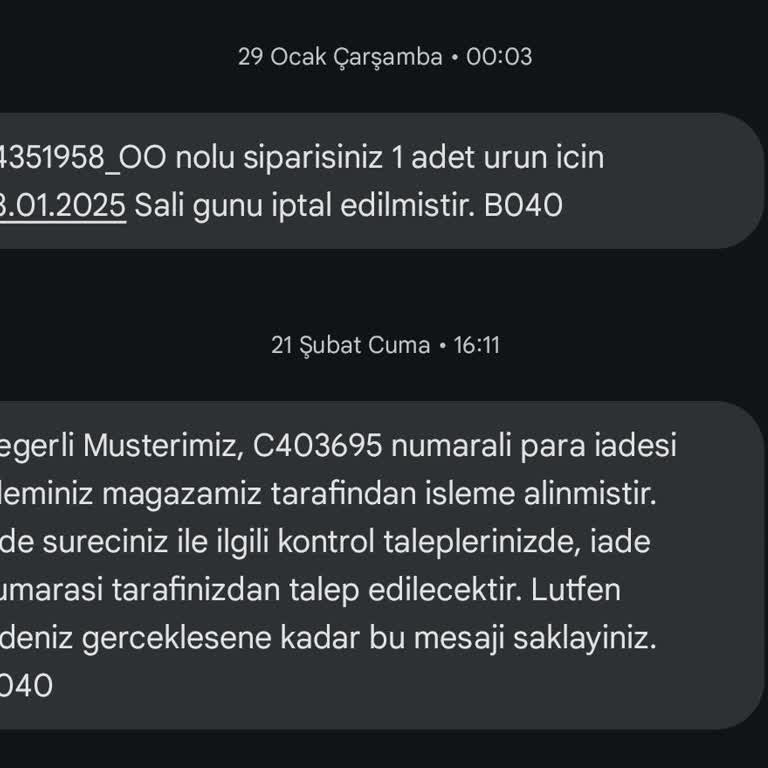 İptal Edilen Siparişin Ücreti 2 Aydır Yatmadı