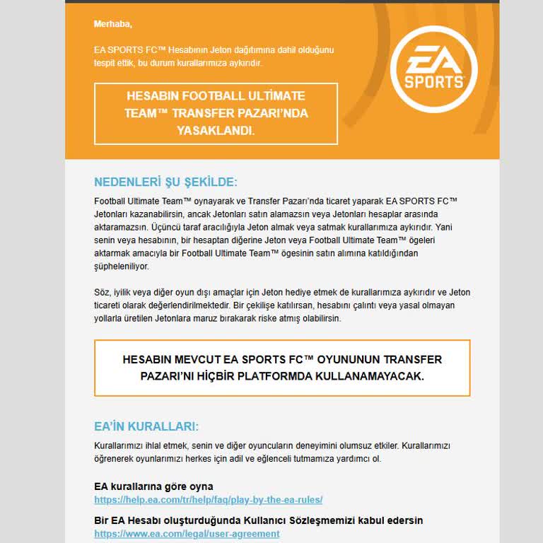 Ea Sports FC 25 Transfer Market Banı!