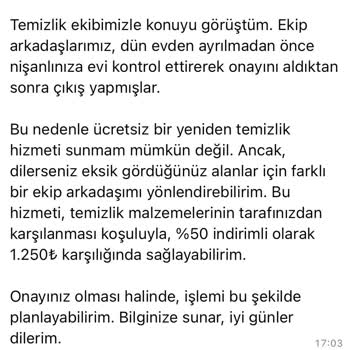Yetersiz Temizlik Ve Müşteri Memnuniyetsizliği