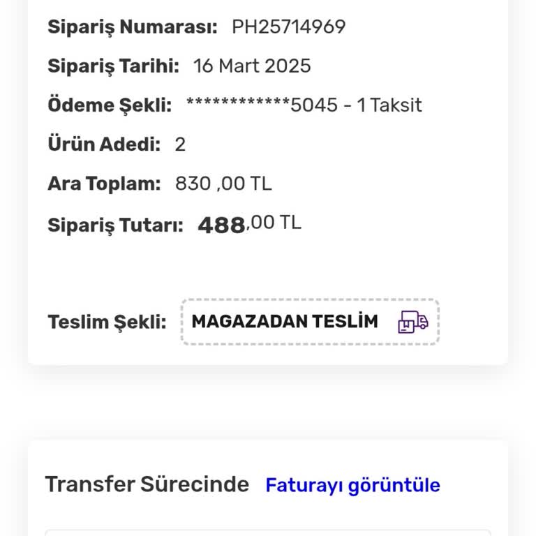 Siparişin Mağazaya Ulaşmaması Ve Belirsiz Teslim Tarihi