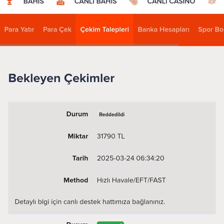 Matadorbet Çekim Reddedildi: Risk Birimine Ulaşamıyorum