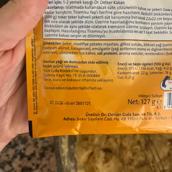 Dr. Oetker Ürünlerinde Plastik Ve Acı Badem Kokusu Sorunu