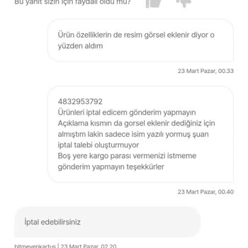 Hepsiburada'da Yanıltıcı Bilgilendirme Ve İlgisizlik