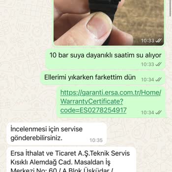 Garantili Saatte Su Geçirme Sorunu