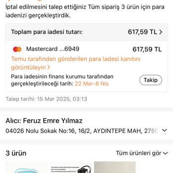 İptal Edilen Siparişin İadesi Ve Müşteri Hizmetleri Sorunu