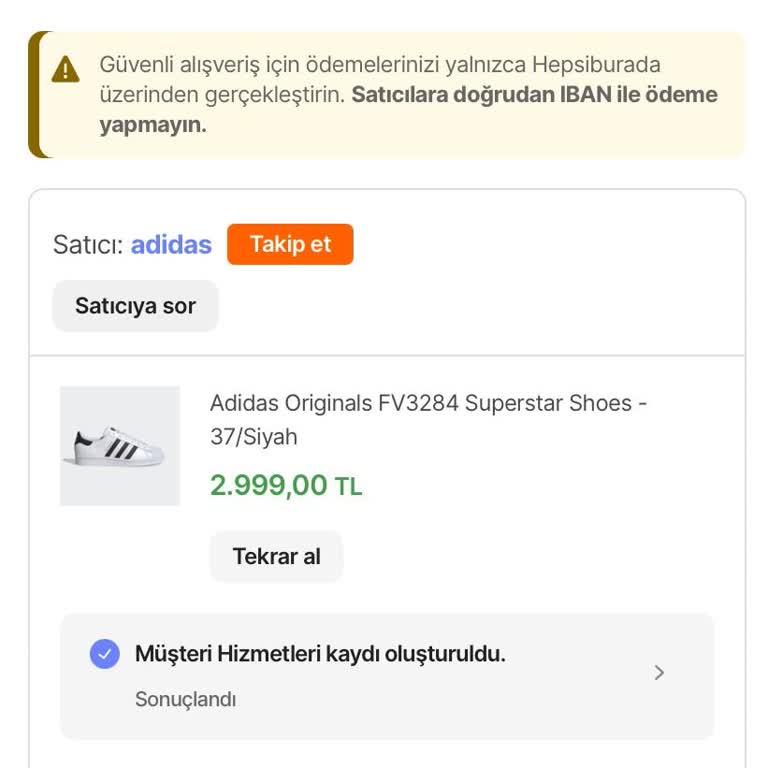Adidas Siparişim Stokta Yok!