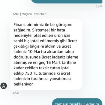 Amazon Sipariş İptali Sonrası Para İadesi Sorunu: Müşteri Hizmetleriyle Çözüm Arayışı