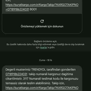 Sürat Kargo Bereç Şubesi: Teslimat Sorunu Ve İletişimsizlik