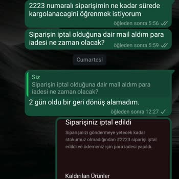 İade Edilmeyen Para Ve Yanıtsız Mesajlar