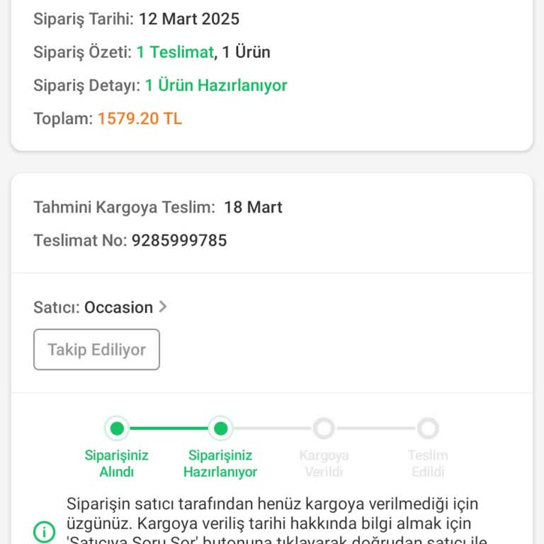 Trendyol'da Kargoya Verilmeyen Sipariş Sorunu