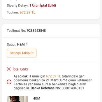 H&M İndirimli Ürün Siparişimin İptali Ve Hayal Kırıklığı
