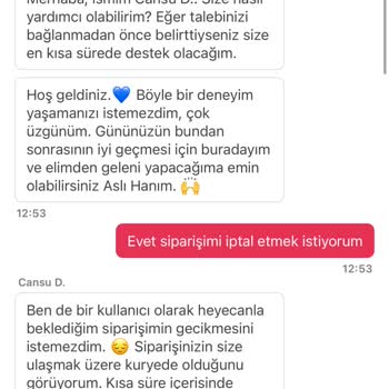 İptal Edilemeyen Sipariş Ve Saygısız Hizmet