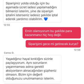 İptal Edilemeyen Sipariş Ve Saygısız Hizmet