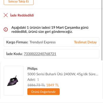 Ürün İadesinde Sorun Ve Yanıltıcı Servis Raporu