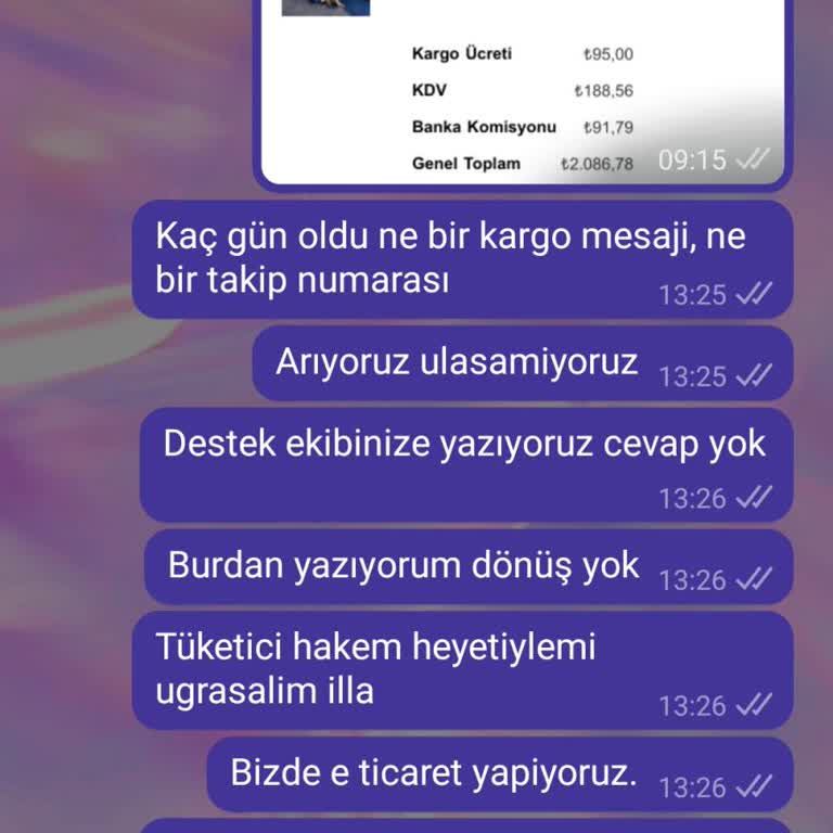 Sipariş Verildi, Kargo Ve İletişim Yok