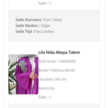 Kargoda Görünen Abaya Takımları Ve İade Sorunu