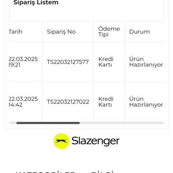 Slazenger Siparişim 5 Gündür Hazırlanmadı