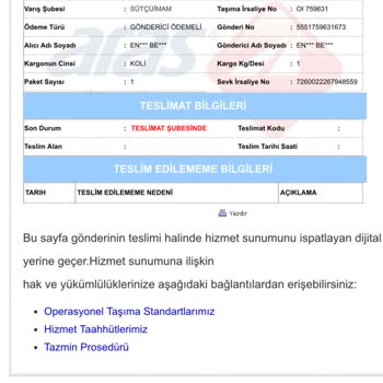 Aras Kargo Sakarya Şubesi: Eve Teslimat Sorunu Ve İletişim Eksikliği