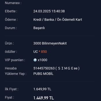 Yanlış Hesaba Gönderilen UC Talebi
